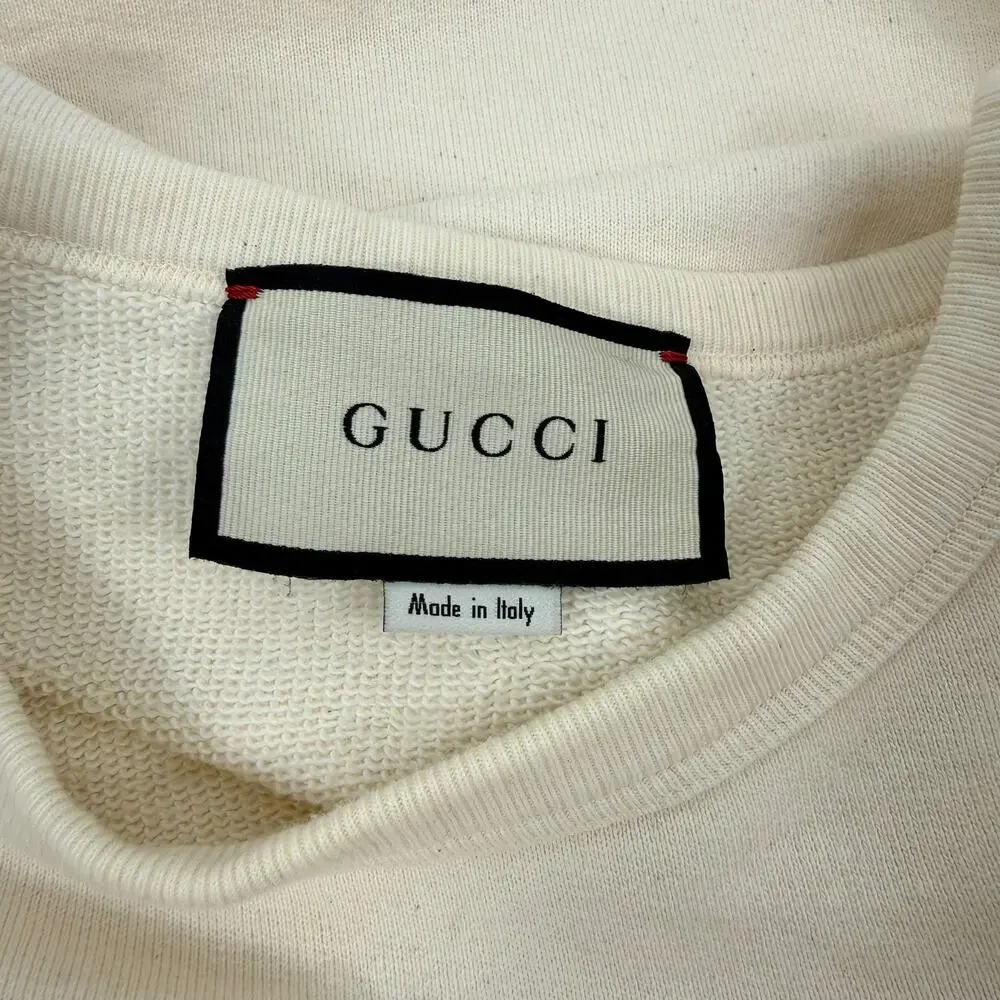 Gucci Interlocking GG Striped Crew Neck Sweater Off White SIze M